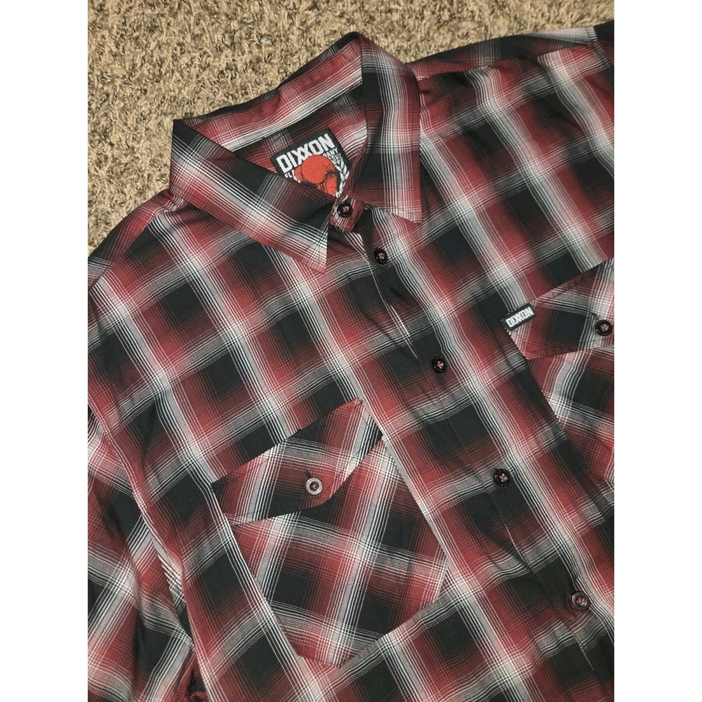 Dixxon Flannel Co. UPPERCUT Bamboo Short Sleeve - Men's 3XL Biker Plaid Red